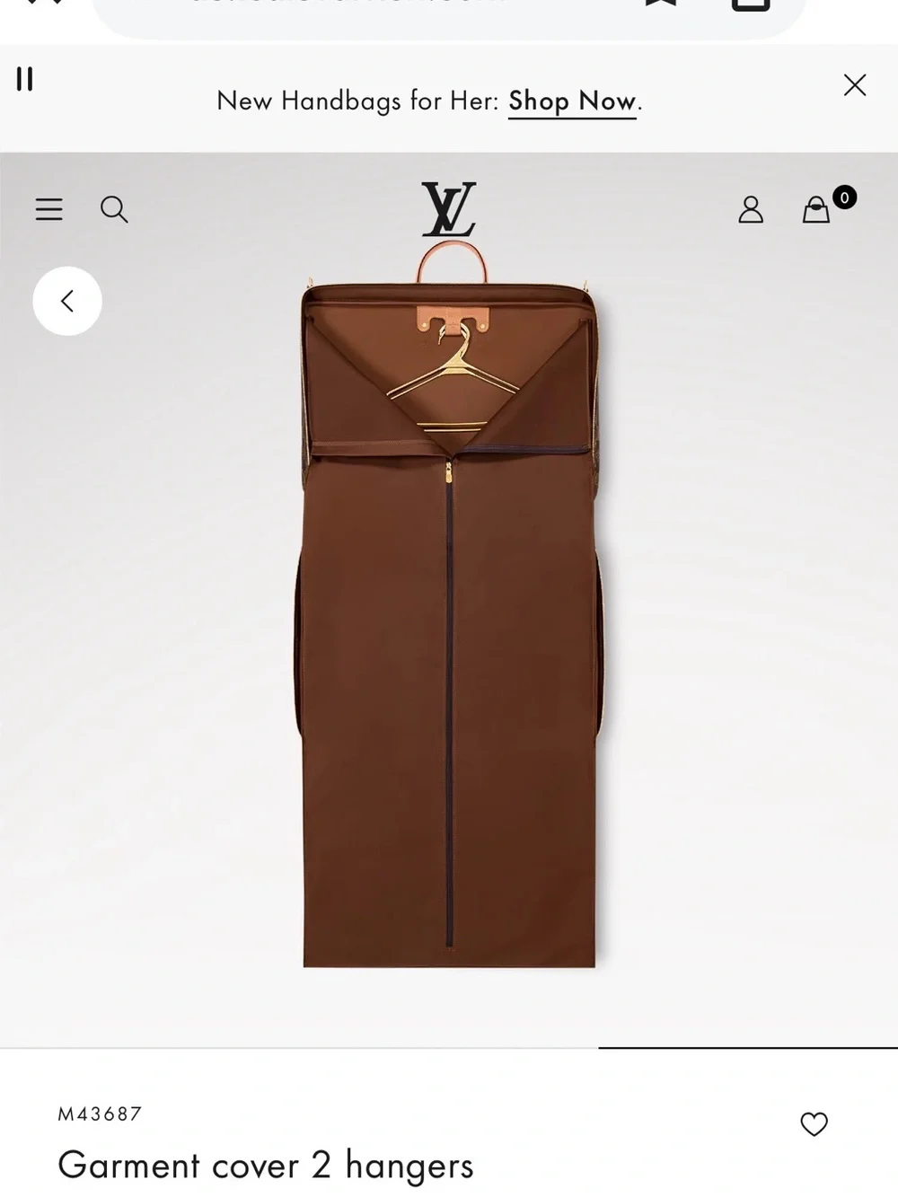Louis Vuitton Brown Monogram Garment Cover With 2 Hangers